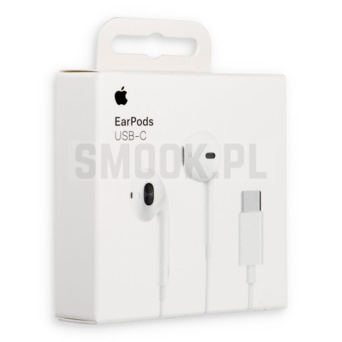 Oryginalne Słuchawki przewodowe douszne Apple A3046 Earpods MYQY3ZM/A USB C blister białe