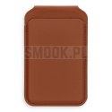 Portfel z podstawką ze skóry kompatybilny z MagSafe Satechi Vegan Leather Wallet Stand brązowy