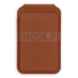Portfel z podstawką ze skóry kompatybilny z MagSafe Satechi Vegan Leather Wallet Stand brązowy