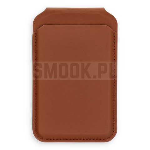 Portfel z podstawką ze skóry kompatybilny z MagSafe Satechi Vegan Leather Wallet Stand brązowy