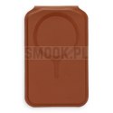 Portfel z podstawką ze skóry kompatybilny z MagSafe Satechi Vegan Leather Wallet Stand brązowy