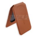 Portfel z podstawką ze skóry kompatybilny z MagSafe Satechi Vegan Leather Wallet Stand brązowy
