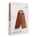 Portfel z podstawką ze skóry kompatybilny z MagSafe Satechi Vegan Leather Wallet Stand brązowy
