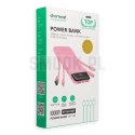 Powerbank 5V 3A 10000 mAh z wbudowanymi kablami USB A / USB C / Lightning / Micro USB Charmast W1148 różowy OINT