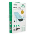 Powerbank 5V 3A 10000 mAh z wbudowanymi kablami USB A / USB C / Lightning / Micro USB Charmast W1148 zielony OINT