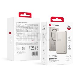 Powerbank zgodny z MagSafe Forcell F-Energy Slim F5K9 QC4.0 PD3.0 15W 5000 mAh cloud dancer 0INT