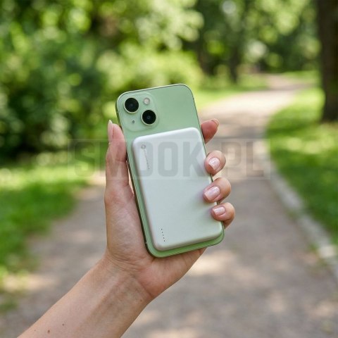 Powerbank zgodny z MagSafe Forcell F-Energy Slim F5K9 QC4.0 PD3.0 15W 5000 mAh cloud dancer 0INT