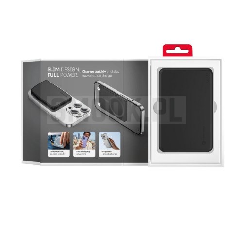 Powerbank zgodny z MagSafe Forcell F-Energy Slim F5K9 QC4.0 PD3.0 15W 5000 mAh czarny 0INT