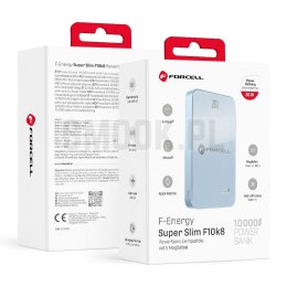 Powerbank zgodny z MagSafe Forcell F-Energy SuperSlim F10K8 QC4.0 PD3.0 15W 10000 mAh niebieski 0INT
