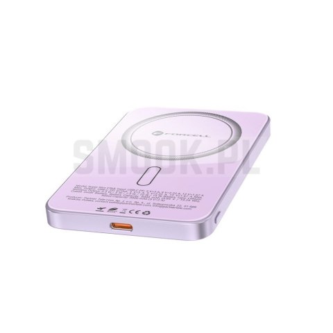 Powerbank zgodny z MagSafe Forcell F-Energy SuperSlim F5K8 QC4.0 PD3.0 15W 5000 mAh fioletowy 0INT