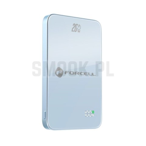 Powerbank zgodny z MagSafe Forcell F-Energy SuperSlim F5K8 QC4.0 PD3.0 15W 5000 mAh niebieski 0INT