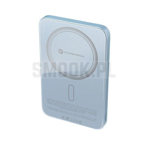 Powerbank zgodny z MagSafe Forcell F-Energy SuperSlim F5K8 QC4.0 PD3.0 15W 5000 mAh niebieski 0INT