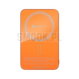 Powerbank zgodny z MagSafe Forcell F-Energy SuperSlim F5K8 QC4.0 PD3.0 15W 5000 mAh pomarańczowy 0INT