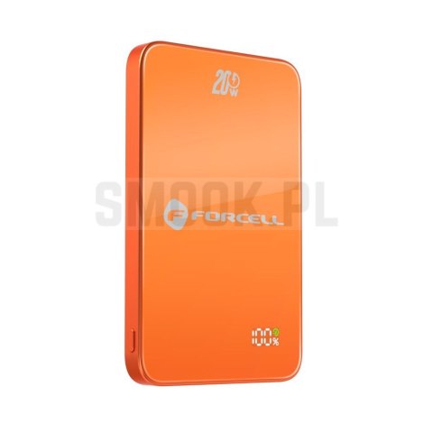 Powerbank zgodny z MagSafe Forcell F-Energy SuperSlim F5K8 QC4.0 PD3.0 15W 5000 mAh pomarańczowy 0INT