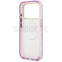 GUESS futerał do IPHONE 17 Pro Max kompatybilny z MagSafe GUHMP17XHFLPEDU (IML Metal Glitter Flowers Triangle) fioletowy