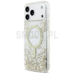 GUESS futerał do IPHONE 17 Pro Max kompatybilny z MagSafe GUHMP17XRGRGED (Resin Bottom Glitter) złoty
