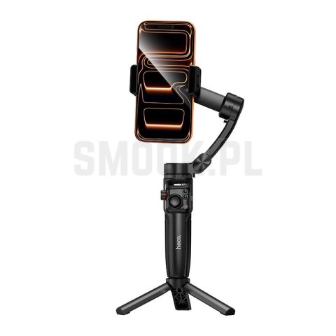 Gimbal z 3-osiową stabilizacją z pilotem bezprzewodowym Hoco K91 czarny
