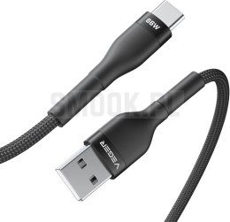 Kabel USB A do Typ C VEGER PD 11V 6A 66W AC04 1,2 m czarny