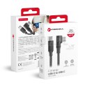 Kabel USB C do USB C Forcell F-Energy QC4.0 PD 5A 100W Cafule 90° 1,2 m CC-1Deg czarny 0INT