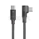 Kabel USB C do USB C Forcell F-Energy QC4.0 PD 5A 100W Cafule 90° 1,2 m CC-1Deg czarny 0INT