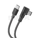 Kabel USB C do USB C Forcell F-Energy QC4.0 PD 5A 100W Cafule 90° 2 m CC-1Deg czarny 0INT