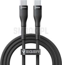 Kabel USB C do USB C VEGER PD 5A 100W 1,5 m CC05 czarny