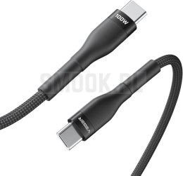 Kabel USB C do USB C VEGER PD 5A 100W 1,5 m CC05 czarny