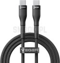 Kabel USB C do USB C VEGER PD 5A 240W 1,5 m CC03 czarny