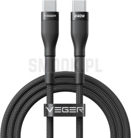 Kabel USB C do USB C VEGER PD 5A 240W 1,5 m CC03 czarny