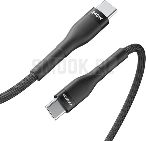 Kabel USB C do USB C VEGER PD 5A 240W 1,5 m CC03 czarny