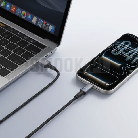 Kabel z diodą LED USB A do USB C VEGER PD 3A 66W 1,2 m AC1-ZSD czarny