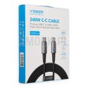 Kabel z diodą LED USB C do USB C VEGER PD 5A 240W 1,5 m CC2-ZSD czarny