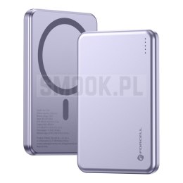 Powerbank zgodny z MagSafe Forcell F-Energy Slim F5K9 QC4.0 PD3.0 15W 5000 mAh fioletowy 0INT
