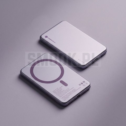 Powerbank zgodny z MagSafe Forcell F-Energy Slim F5K9 QC4.0 PD3.0 15W 5000 mAh fioletowy 0INT