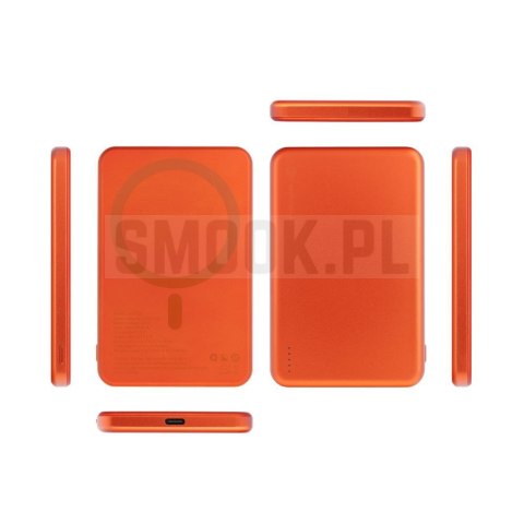 Powerbank zgodny z MagSafe Forcell F-Energy Slim F5K9 QC4.0 PD3.0 15W 5000 mAh pomarańczowy 0INT