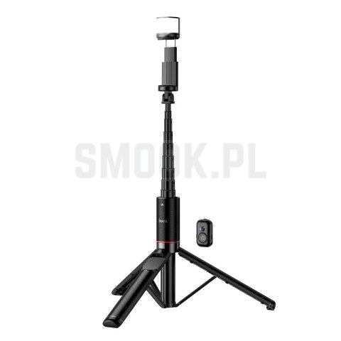 Selfie stick tripod z pilotem bezprzewodowym + światłem LED Hoco K34 czarny