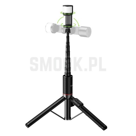 Selfie stick tripod z pilotem bezprzewodowym + światłem LED Hoco K34 czarny