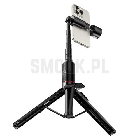 Selfie stick tripod z pilotem bezprzewodowym + światłem LED Hoco K34 czarny