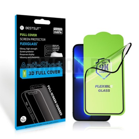 Szkło hybrydowe Bestsuit Flexible 5D Full Glue do iPhone 17 Pro / 18 Pro czarny