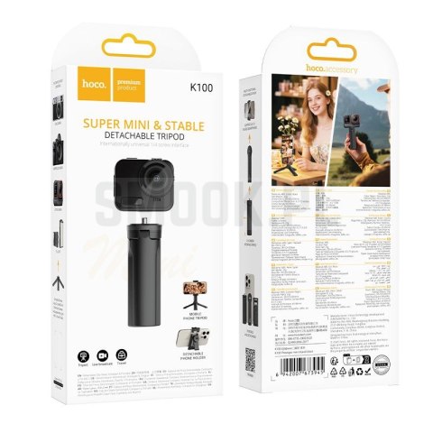 Uchwyt selfie stick tripod Hoco K100 czarny