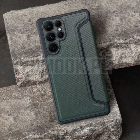 Etui z klapką na Samsung A27 Razor Book ciemnozielone