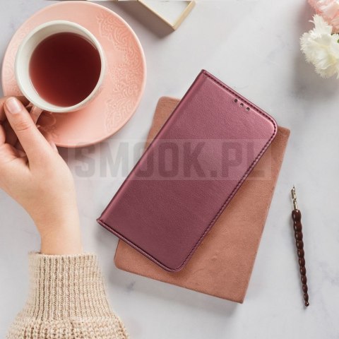 Etui z klapką na Samsung A27 Smart Magneto burgundowe