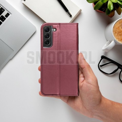 Etui z klapką na Samsung A27 Smart Magneto burgundowe