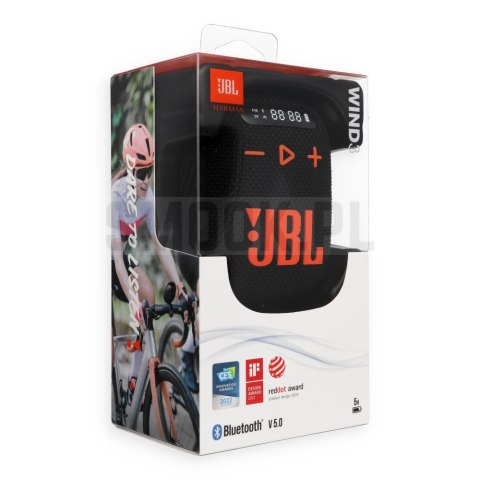 Głośnik bezprzewodowy JBL Wind 3 z uchwytem na kierownicę czarno-pomarańczowy