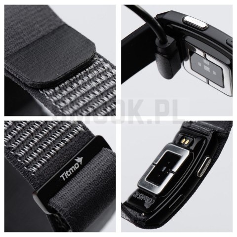 Inteligentny smart band z IP68, EKG, HR, HRV, BP, SPO2, Sleep & Strees monitor TITMO Loop I-110 czarny 0INT