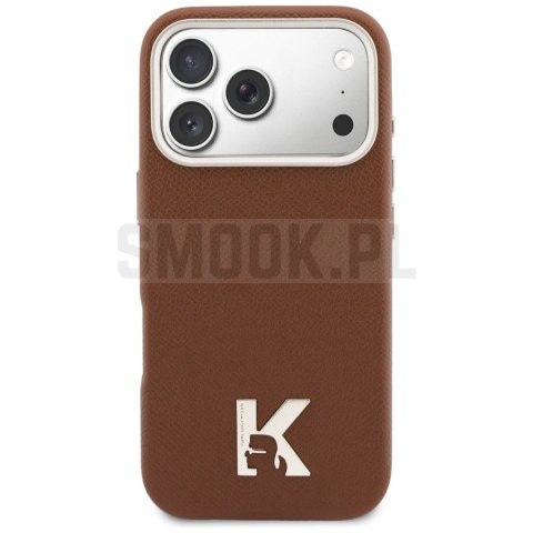 KARL LAGERFELD futerał do IPHONE 17 Pro Max kompatybilny z MagSafe KLHMP17X5PGFKHGW (Karl Head Logo) brązowy