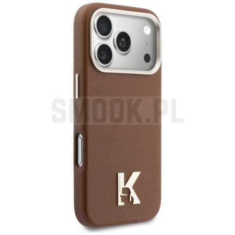 KARL LAGERFELD futerał do IPHONE 17 Pro kompatybilny z MagSafe KLHMP17L5PGFKHGW (Karl Head Logo) brązowy