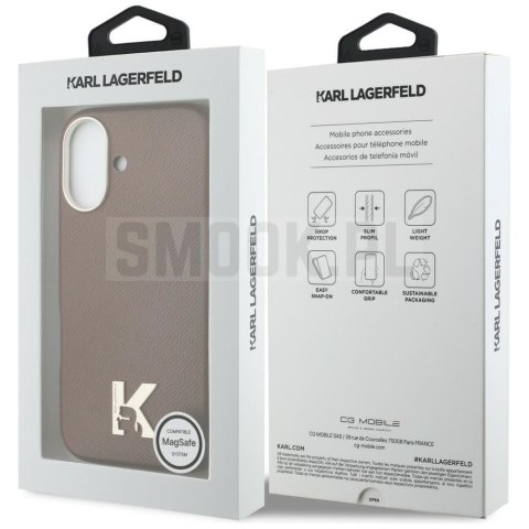 KARL LAGERFELD futerał do IPHONE 17 kompatybilny z MagSafe KLHMP17S5PGFKHGW (Karl Head Logo) brązowy