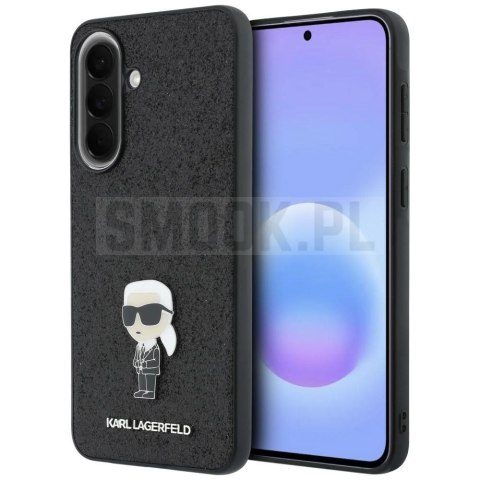 KARL LAGERFELD futerał do SAMSUNG A37 KLHCSA37GKNPSK (Fixed Glitter Ikonik Logo Metal Pin) czarny