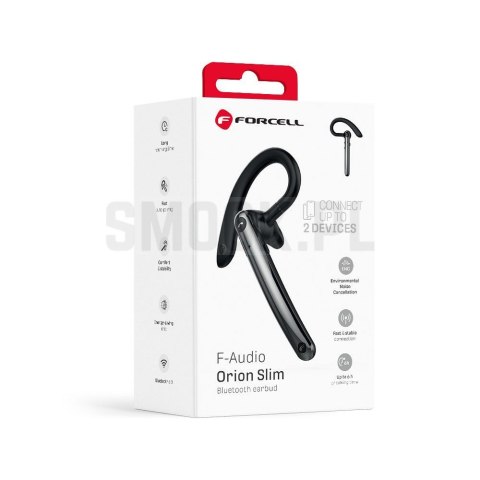 Słuchawka bezprzewodowa mono (ENC, Multipoint, BT 6.0 + EDR, 90mah) FORCELL Orion Slim czarny 0INT
